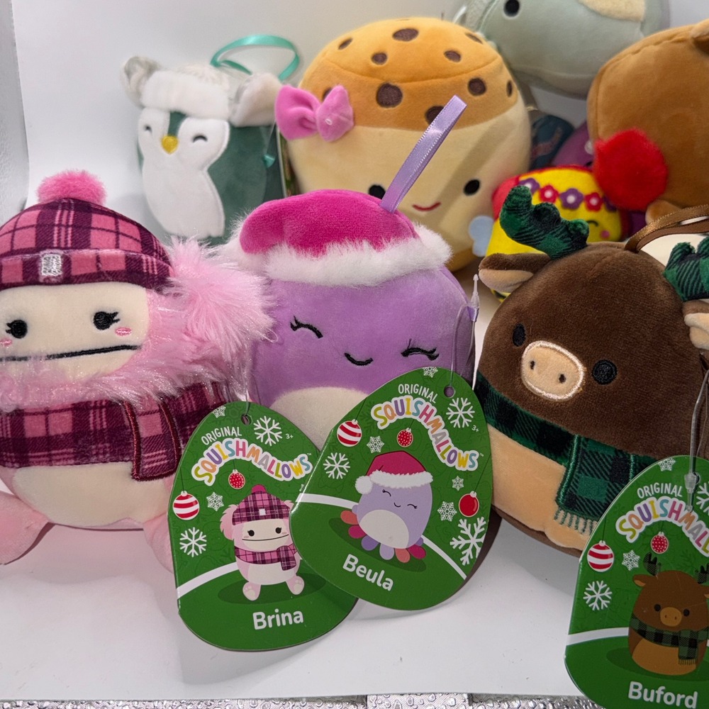 Squishmallows 3.5-5" Mixed Lot Brina Manny Koako Holiday Kawaii Plush Ornaments - Picture 3 of 7